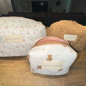 Poppy & Peonies Cosmetic Trio Teddy Faux Fur